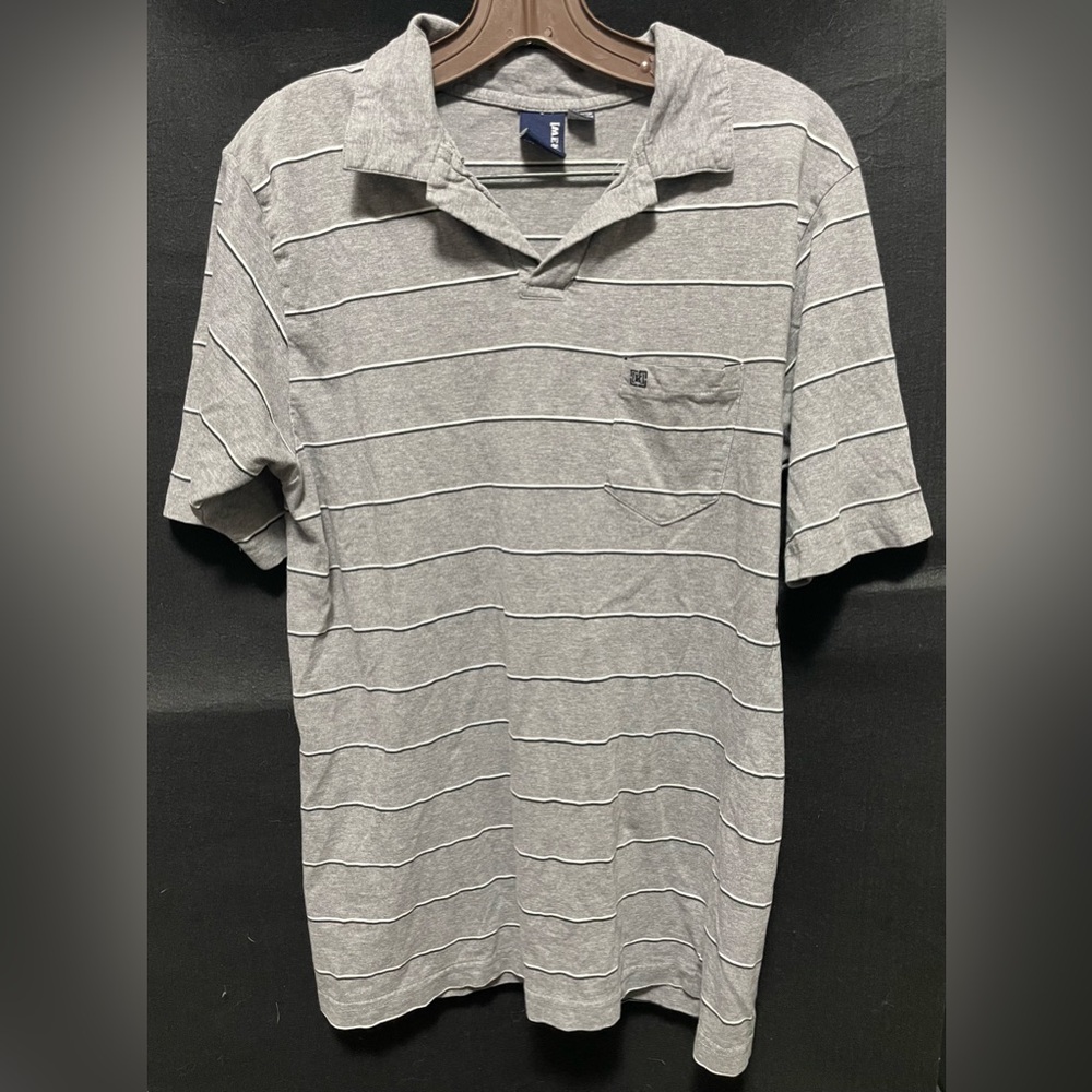 Men’s Krew Polo Shirt Grey Stripe